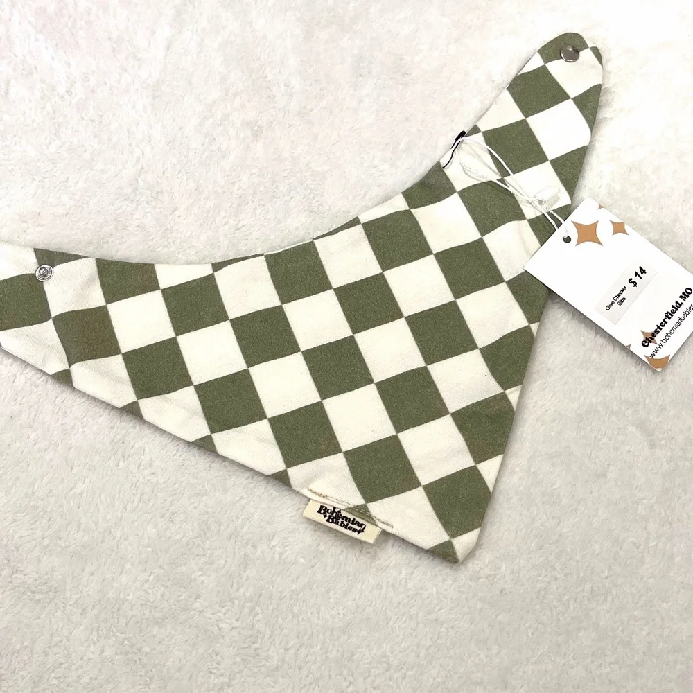 Bohemian Babies Checkered Bib NWT